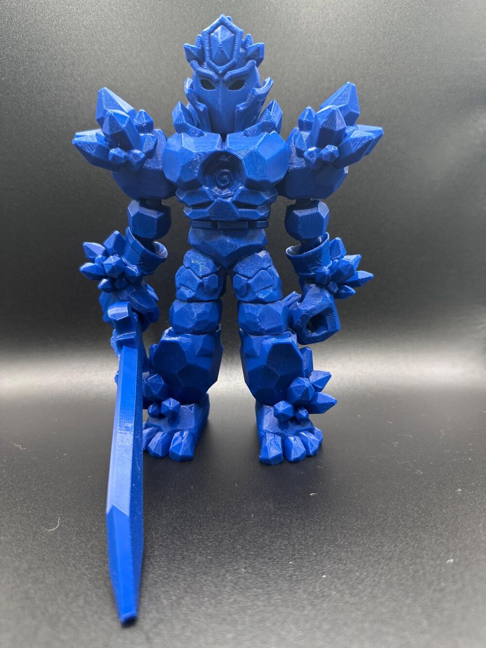 3D-printed articulated Flexi Factory Crystal Warrior action figure
